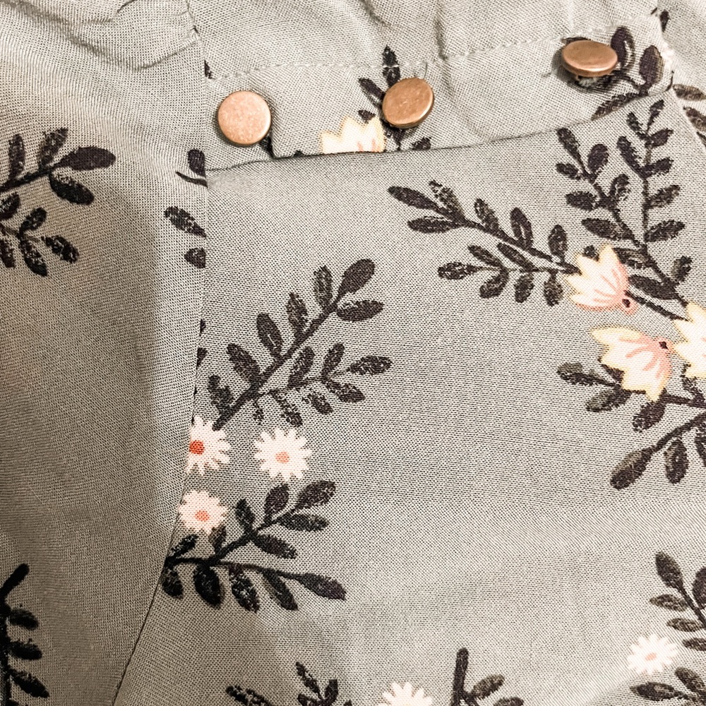 LC Lauren Conrad floral green midi maternity dress - Picture 4 of 4